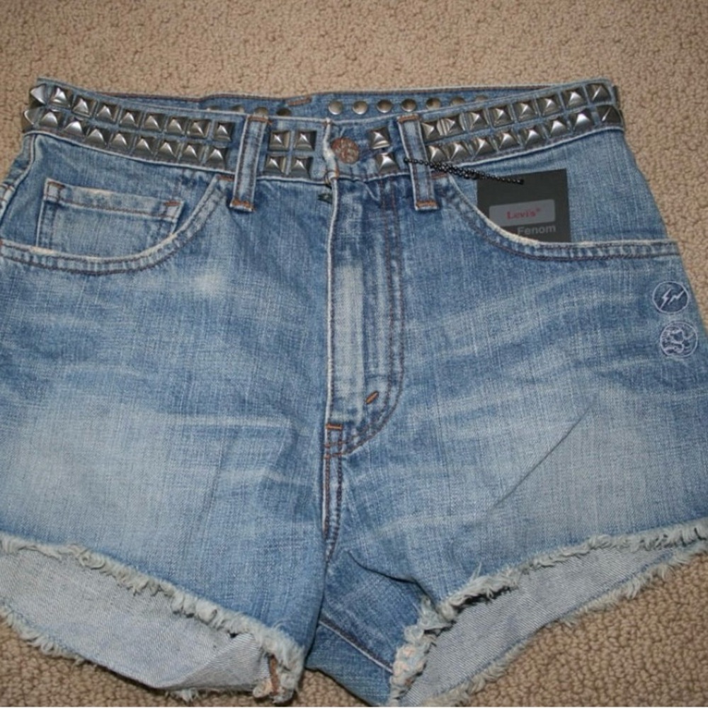 Levi's x Fragment Design Studded Blue Denim Women's Shorts Brand New